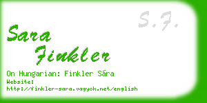 sara finkler business card
